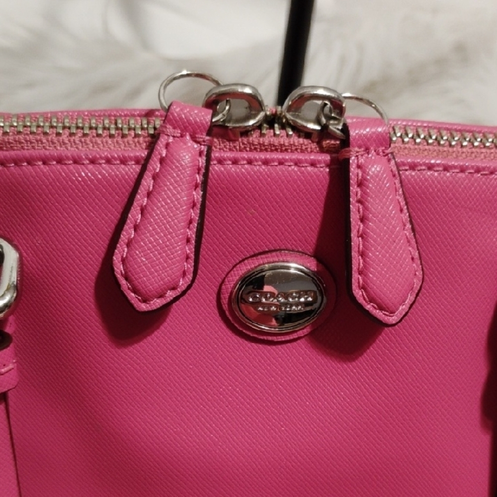 SALE! Authentic Coach Peyton Saffiano Cora Leather Domes Satchel W Strap - Picture 11 of 14